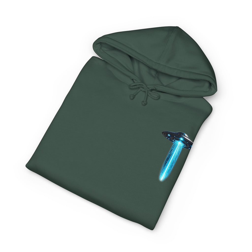 UFO Meditation Hoodie — Alien Abduction Cosmic Yoga Graphic Sweatshirt