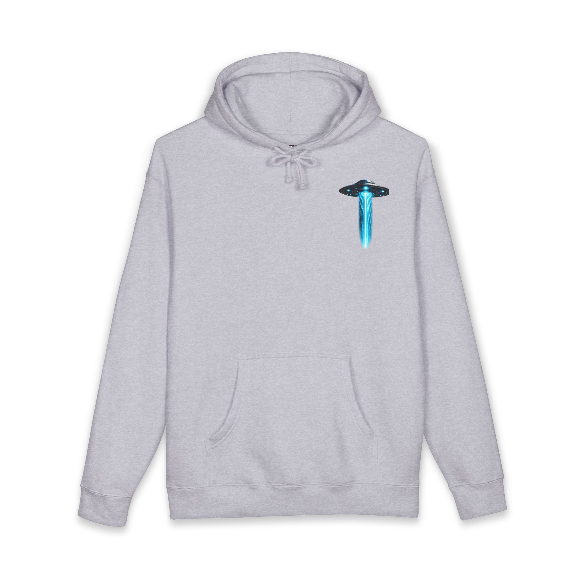 UFO Meditation Hoodie — Alien Abduction Cosmic Yoga Graphic Sweatshirt