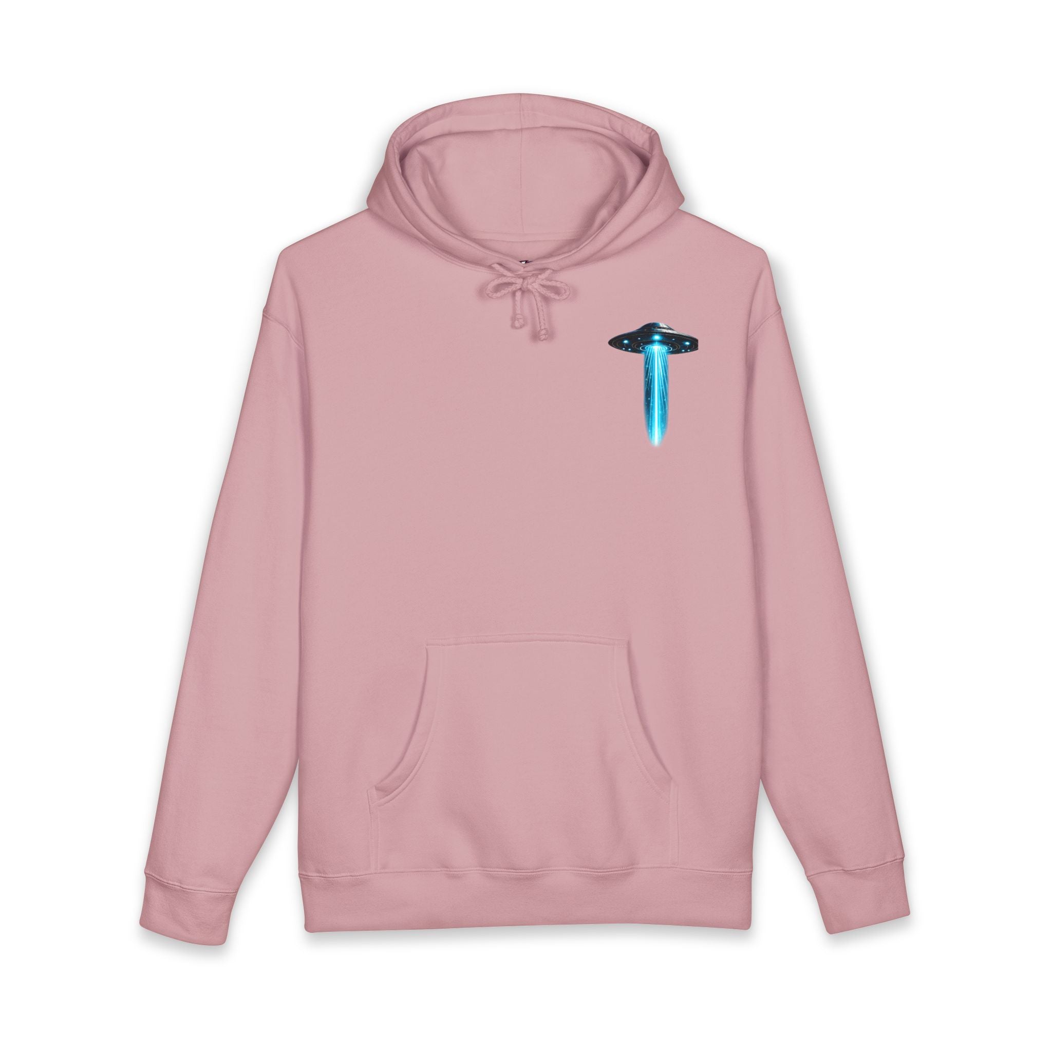 UFO Meditation Hoodie — Alien Abduction Cosmic Yoga Graphic Sweatshirt