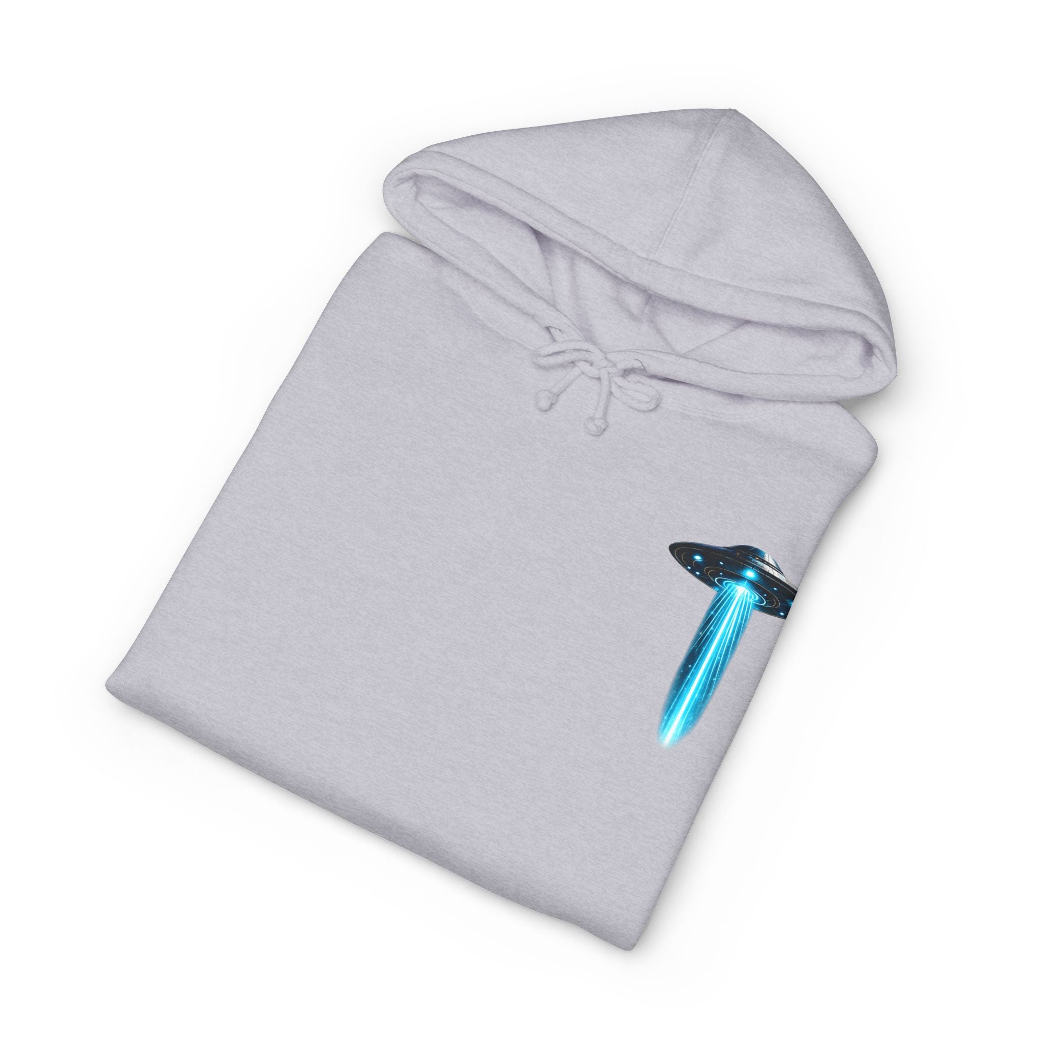 UFO Meditation Hoodie — Alien Abduction Cosmic Yoga Graphic Sweatshirt