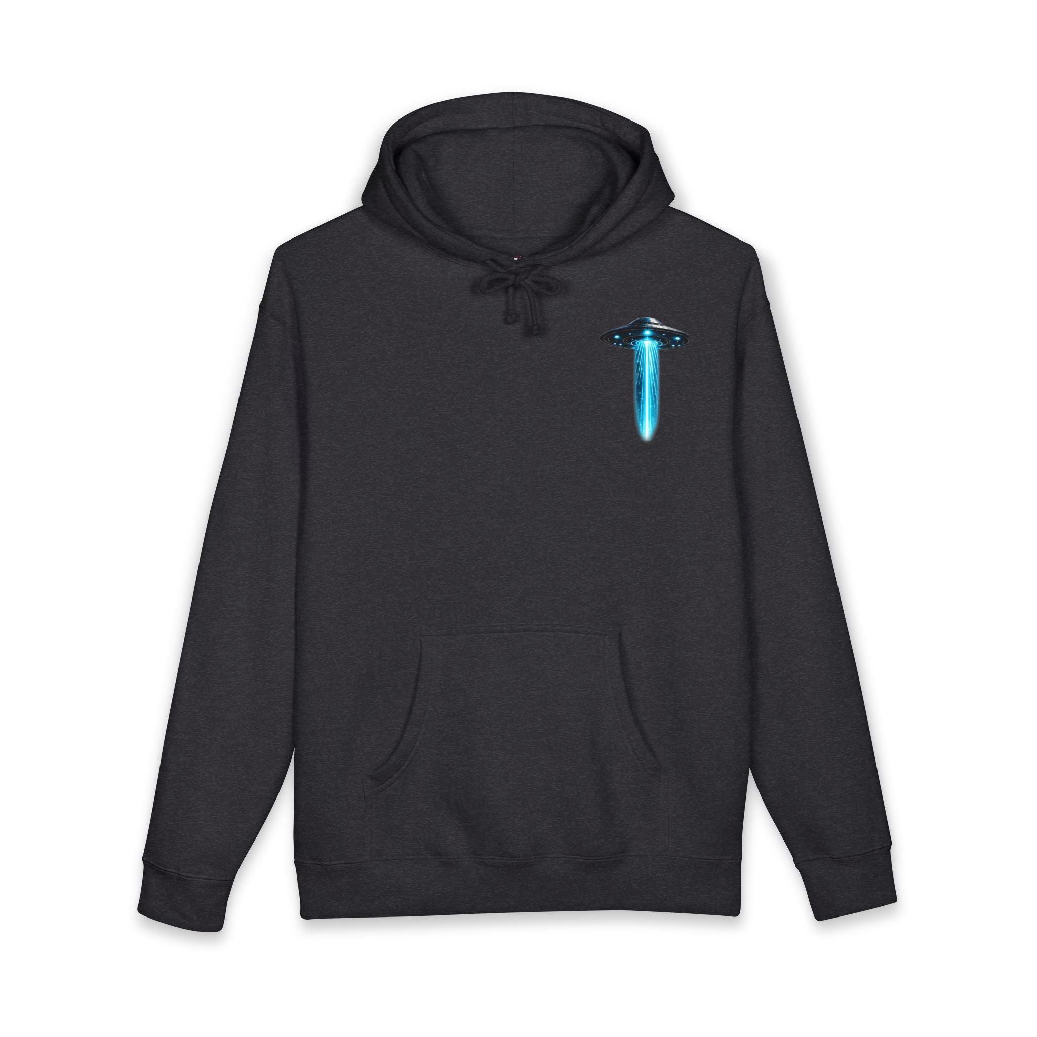 UFO Meditation Hoodie — Alien Abduction Cosmic Yoga Graphic Sweatshirt