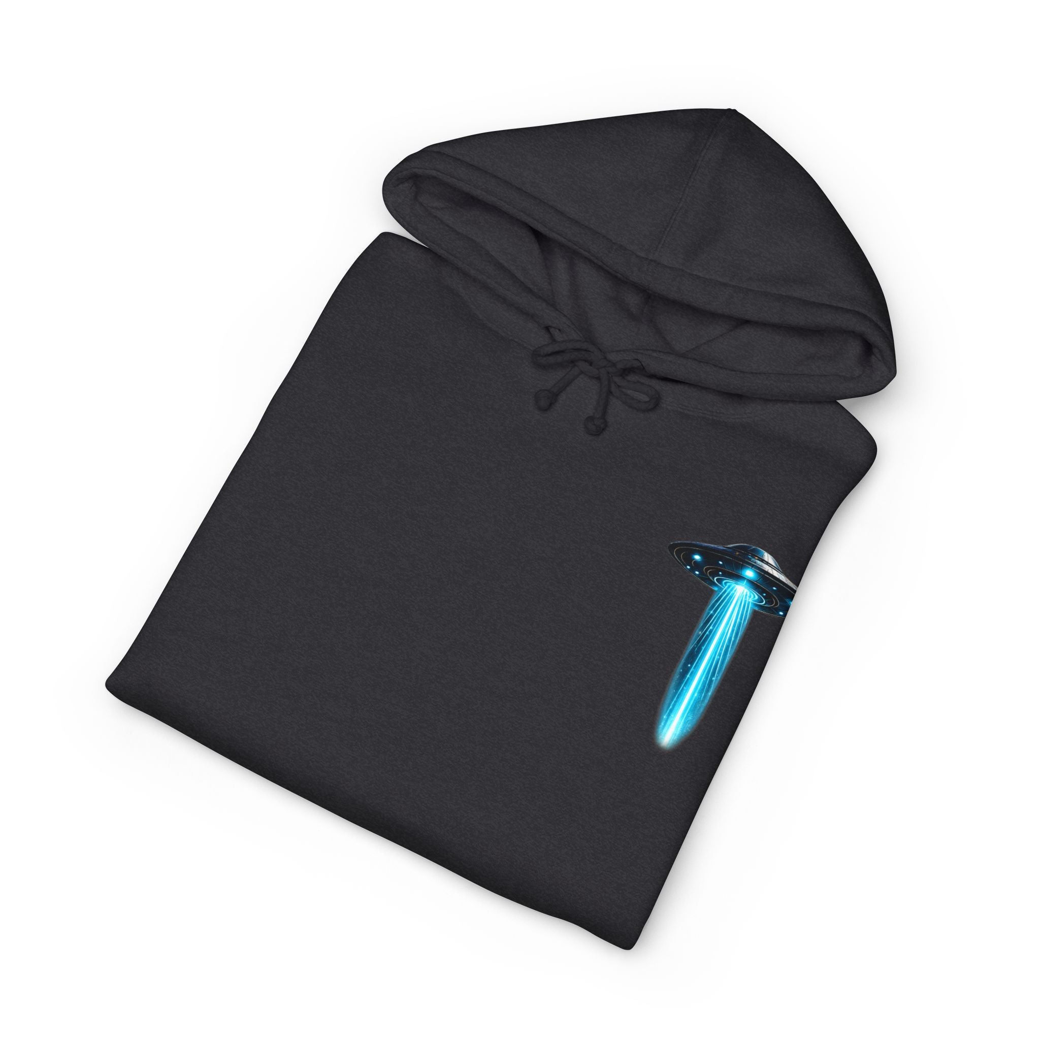 UFO Meditation Hoodie — Alien Abduction Cosmic Yoga Graphic Sweatshirt