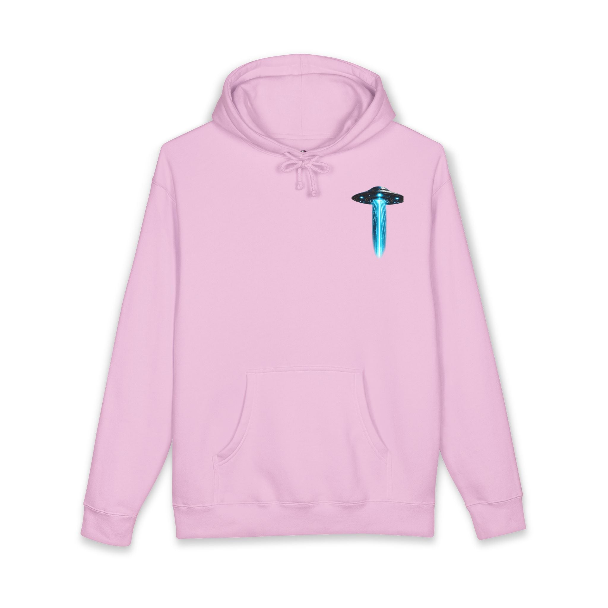 UFO Meditation Hoodie — Alien Abduction Cosmic Yoga Graphic Sweatshirt