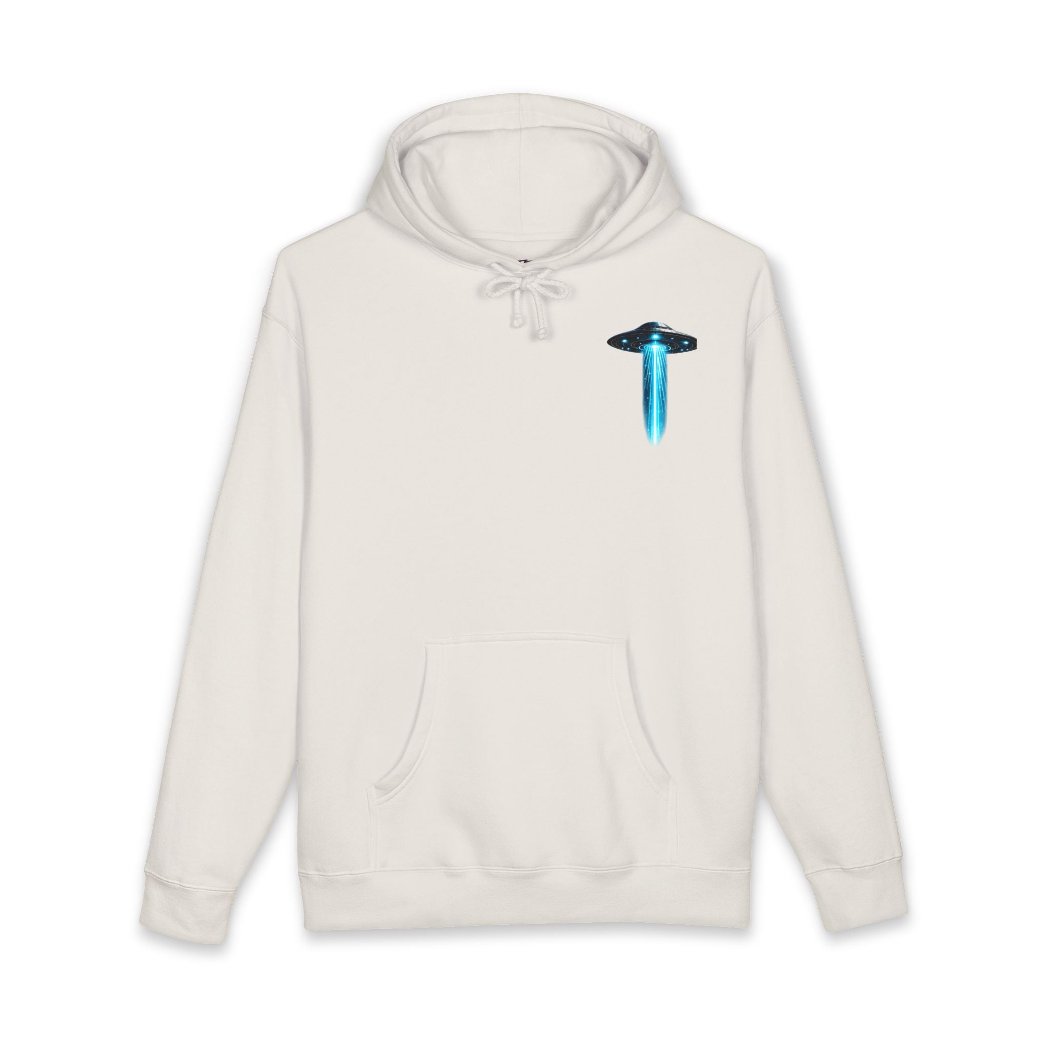 UFO Meditation Hoodie — Alien Abduction Cosmic Yoga Graphic Sweatshirt