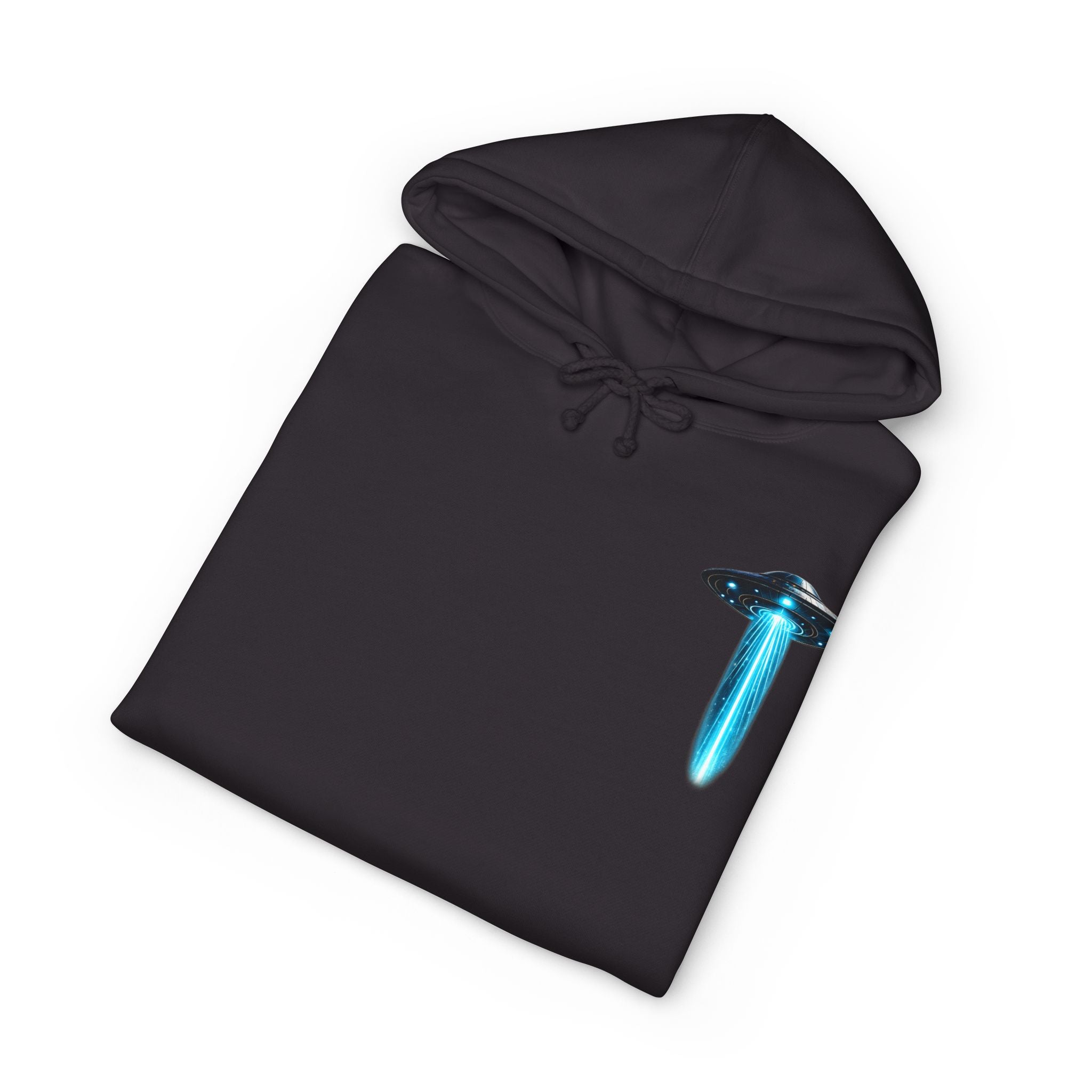 UFO Meditation Hoodie — Alien Abduction Cosmic Yoga Graphic Sweatshirt