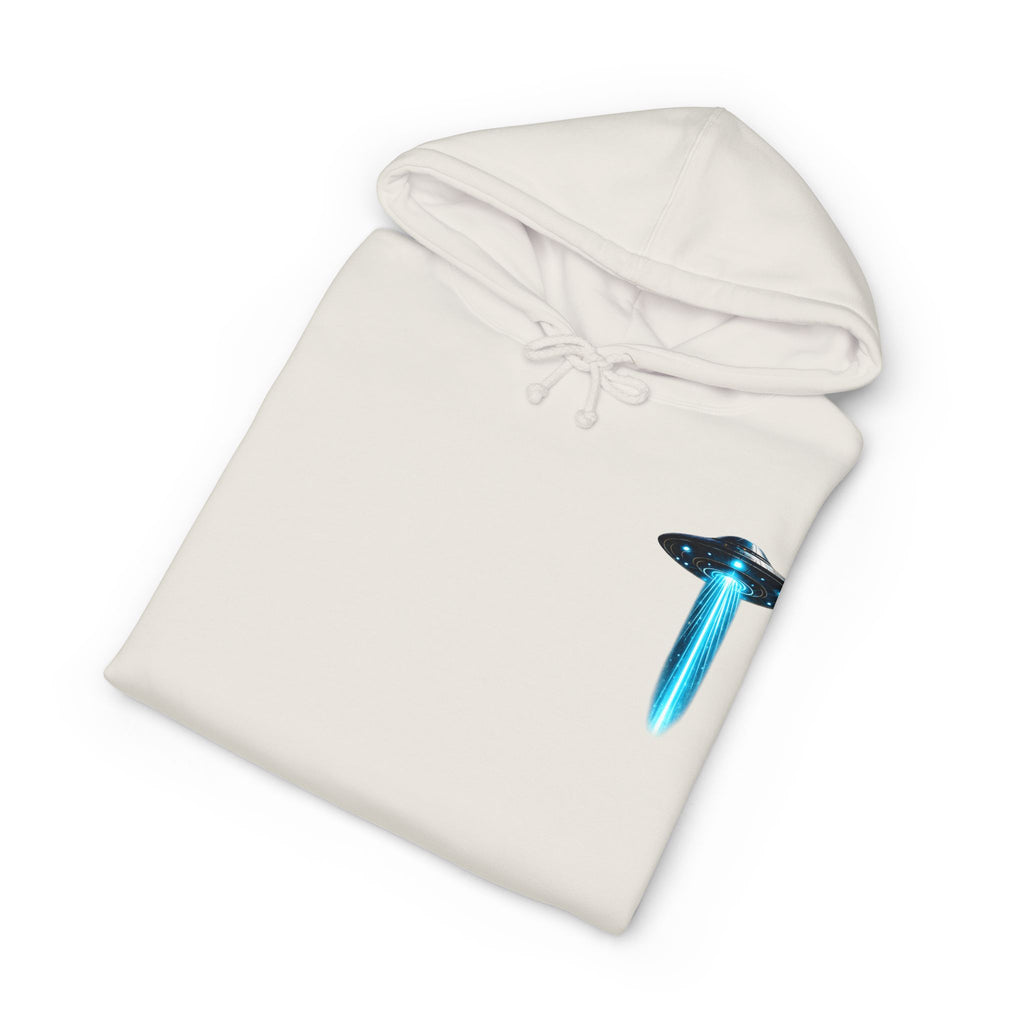 UFO Meditation Hoodie — Alien Abduction Cosmic Yoga Graphic Sweatshirt